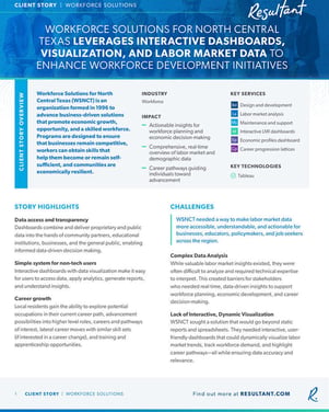 Resultant Client Story - Workforce Solutions For North Central Texas Leverages Interactive Dashboards, Visualization, And Labor Market Data To Enhance Workforce Development Initiatives