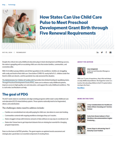Resultant Preschool Development Grant Blog