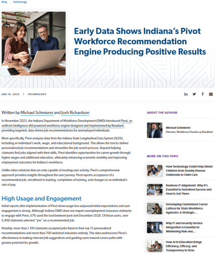Early Data Shows Indiana’s Pivot Workforce Recommendation Engine Producing Positive Results